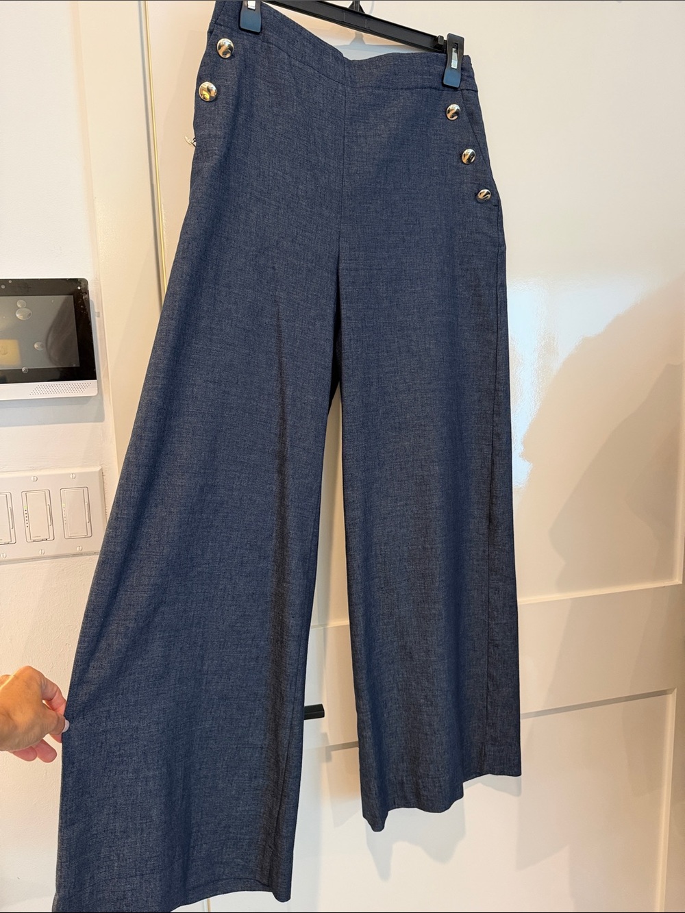 Zara Blue Tailored High-Waist Jean Shorts with Matching Vest - Picture 3 of 14